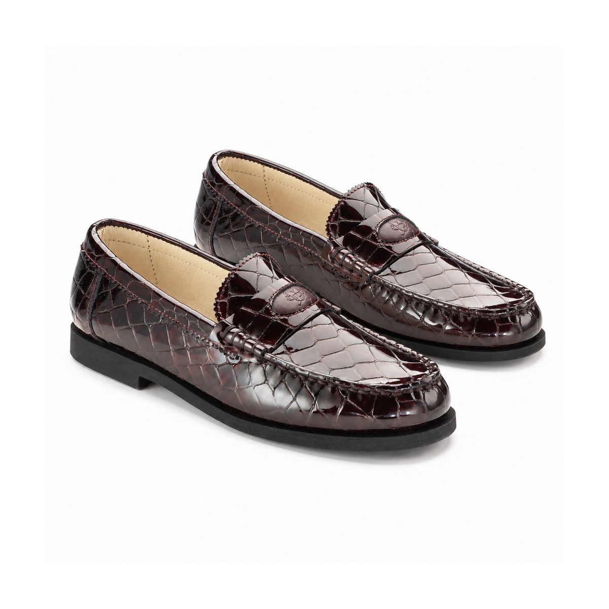 2644 - Wine Croc Girls Croc Loafer