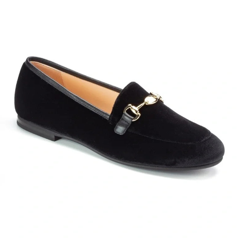 Black Velvet Flat Loafer for Girl/Boy by London Kids London Kids Shoes Black Velvet Flat Loafer for Girl/Boy by London Kids London Kids Shoes