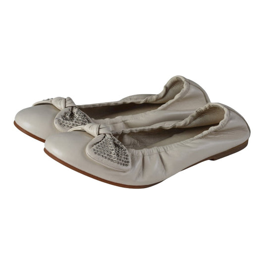 1424 - Beige Soft Leather Flats for Girl by London Kids London Kids