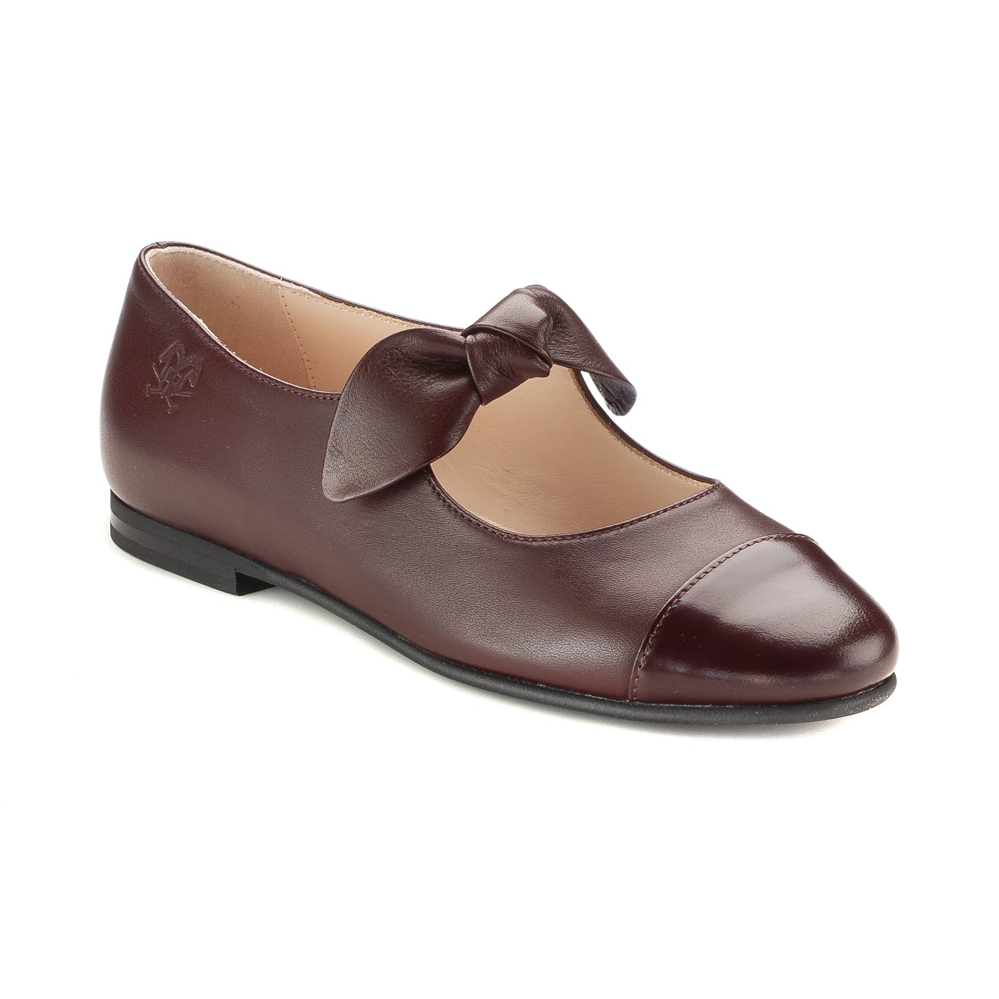 Bordo leather girls Mary Jane strap shoe made in Italy