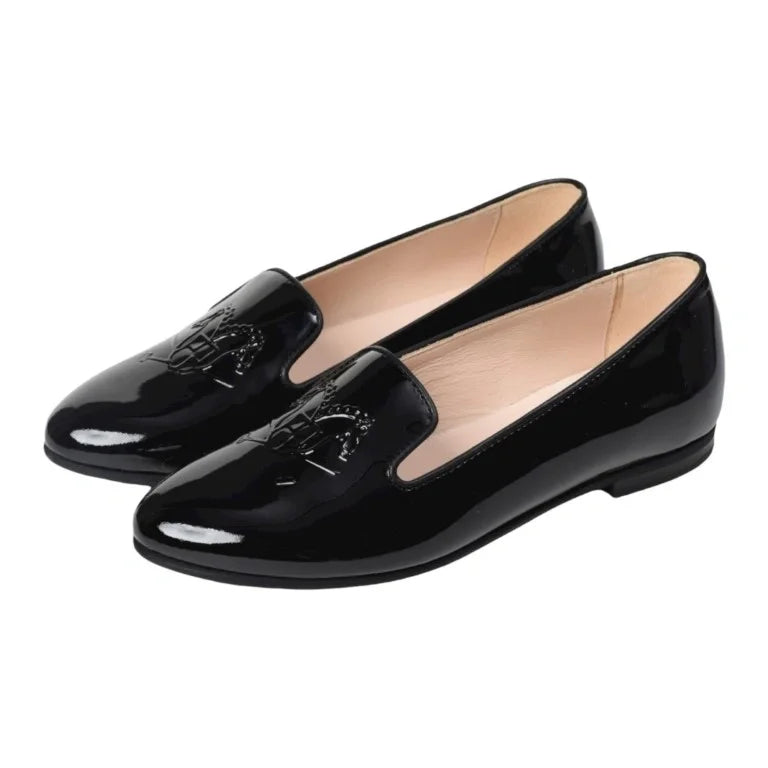 Black Patent Leather Smoking Loafer for Girl by London Kids – London Kids  Shoes