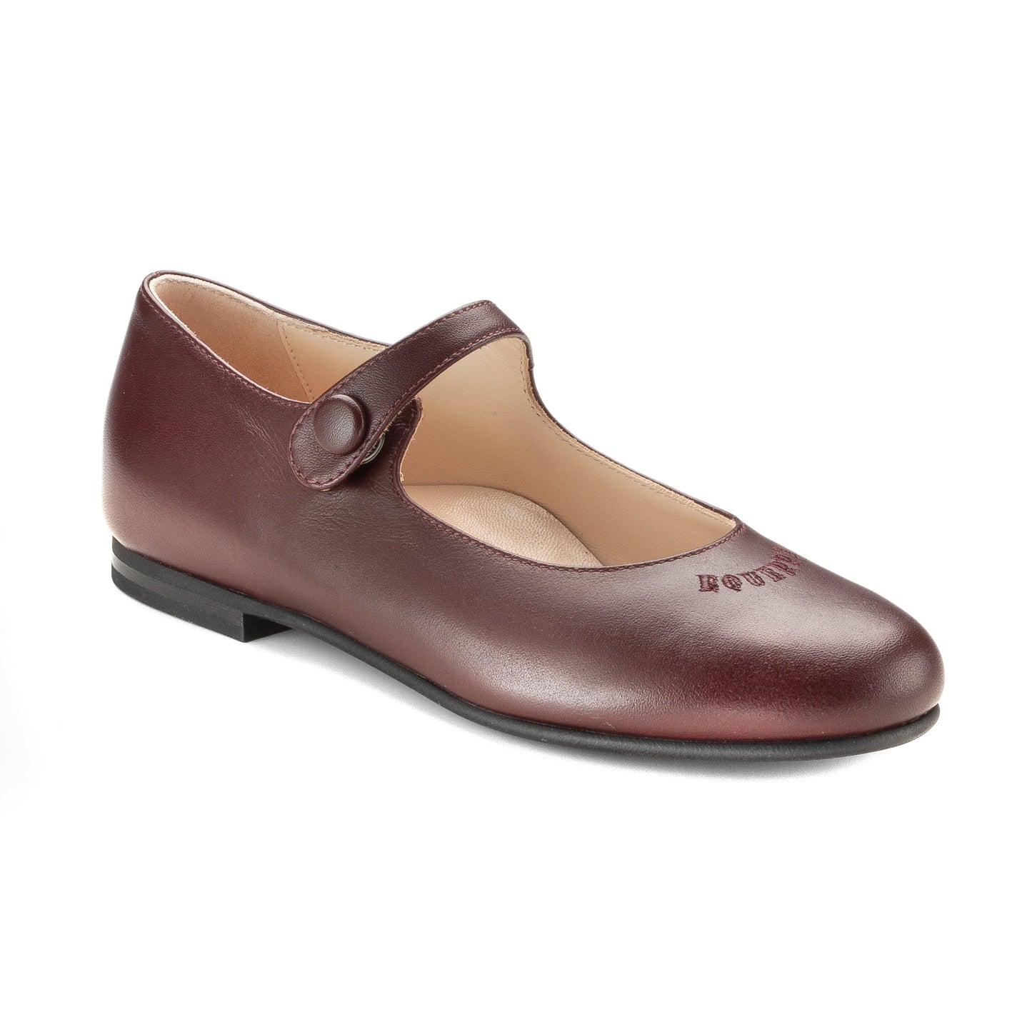 1640 Wine Leather Mary Jane Strap shoe for girls