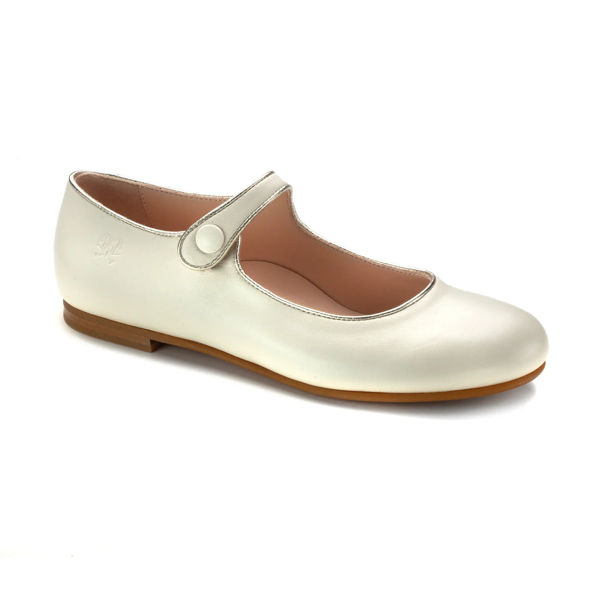 Girl's Dressy Mary Jane in Off White Leather