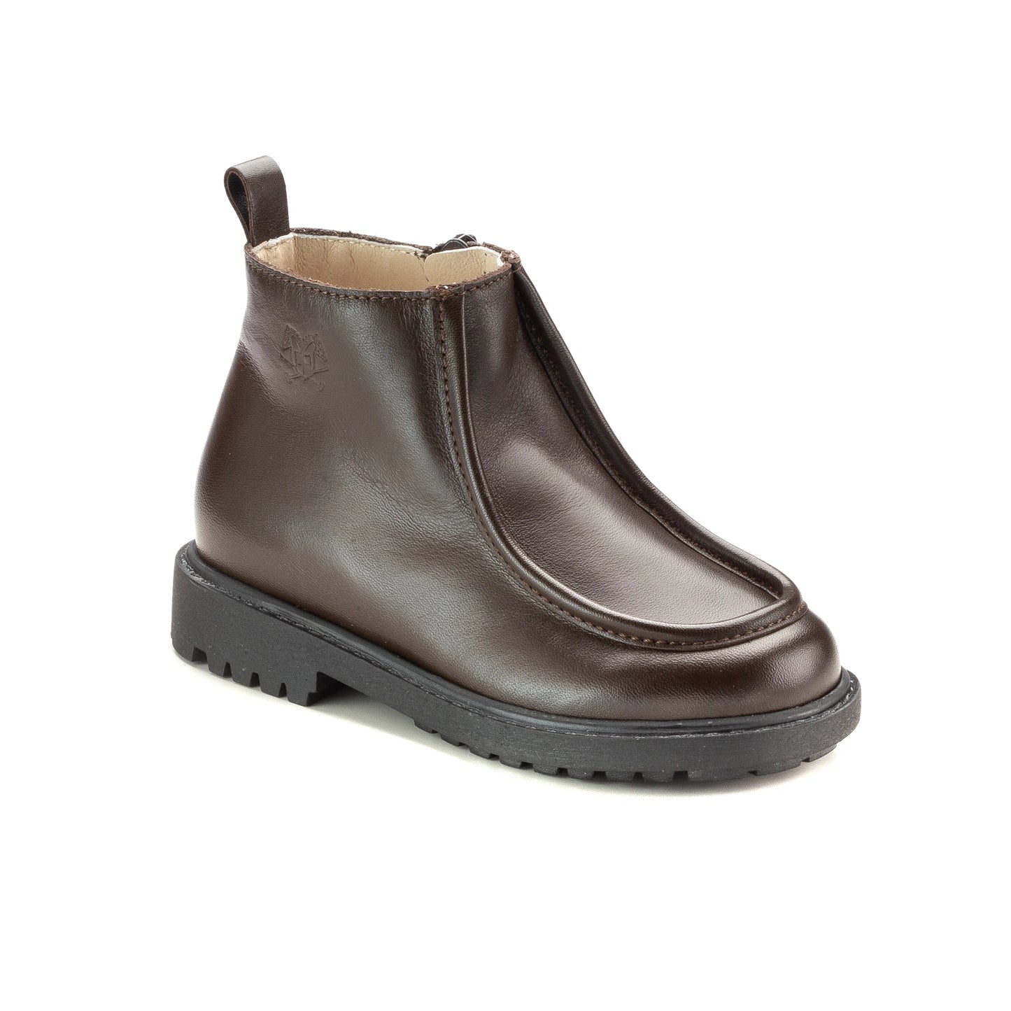 1699 brown leather toddler bootie made in Italy