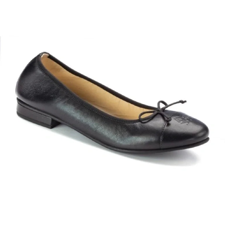 1852 - Black Leather "1852 - Black Leather Flats by London Kids, Teen Shabbos Shoe" London Kids