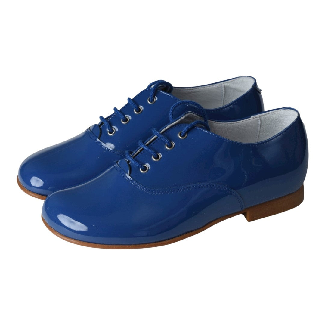 19122 - Blue Patent Leather Lace for Boy by Beberlis Beberlis