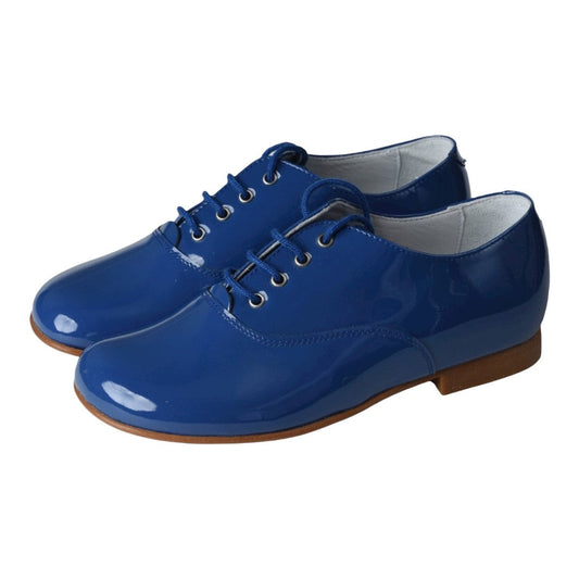 19122 - Blue Patent Leather Lace for Boy by Beberlis Beberlis