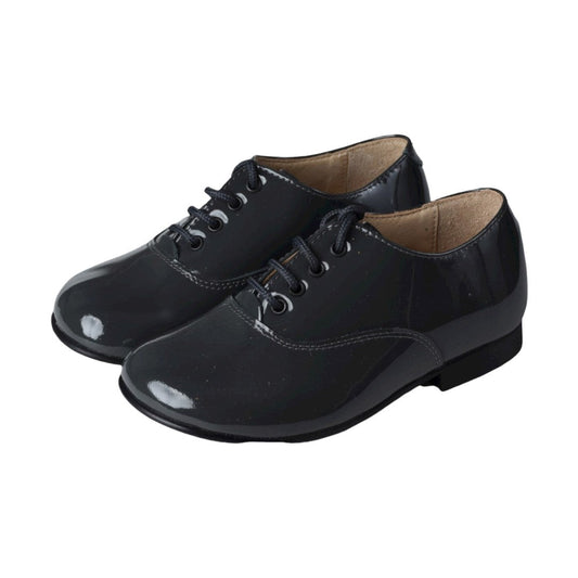 19122 - Gray Patent Leather Lace for Boy by Beberlis Beberlis