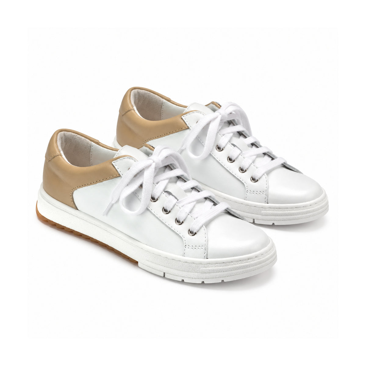 880 - White Sahara Leather Lace for Girl/Boy by London Kids