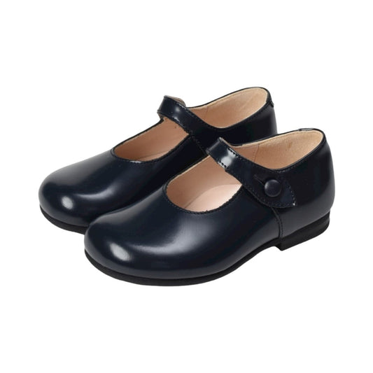 2328 - Navy Polished Leather Strap for Girl by London Kids London Kids
