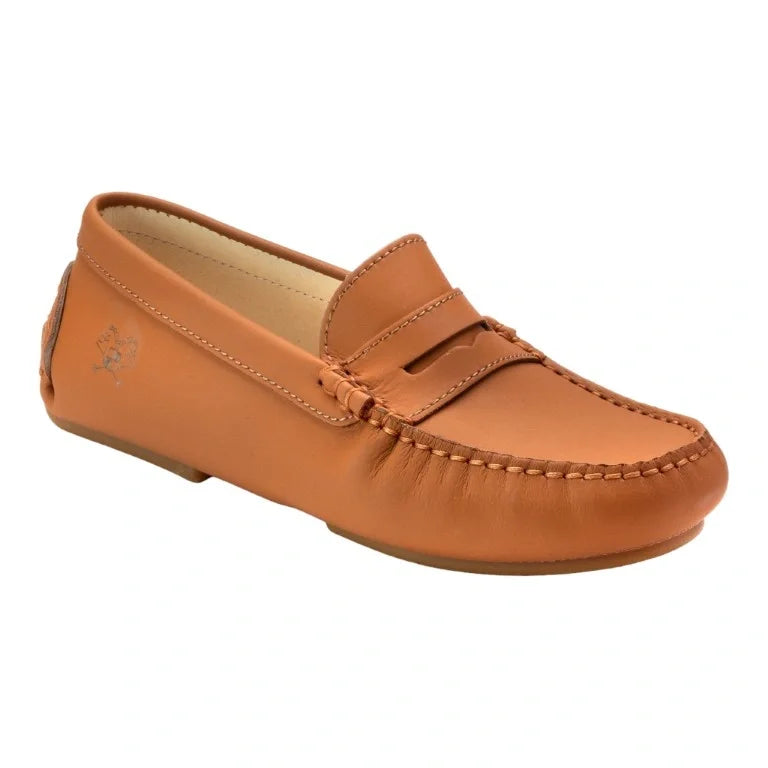 Girl's Tan Sahara Classic Penny Mocassin soft loafer
