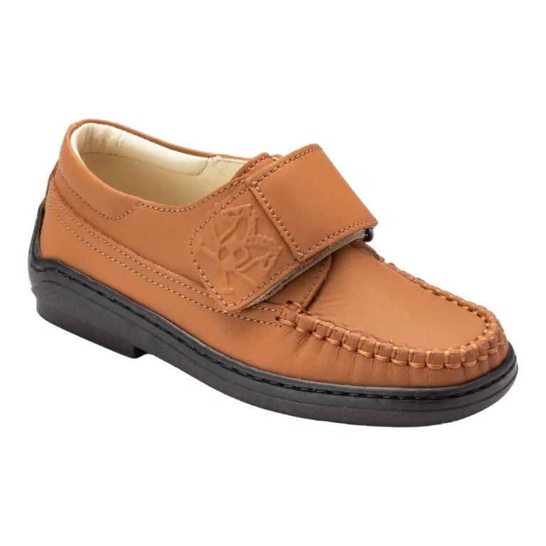 Tan Sahara Leather Velcro for Boy by London Kids – London Kids Shoes