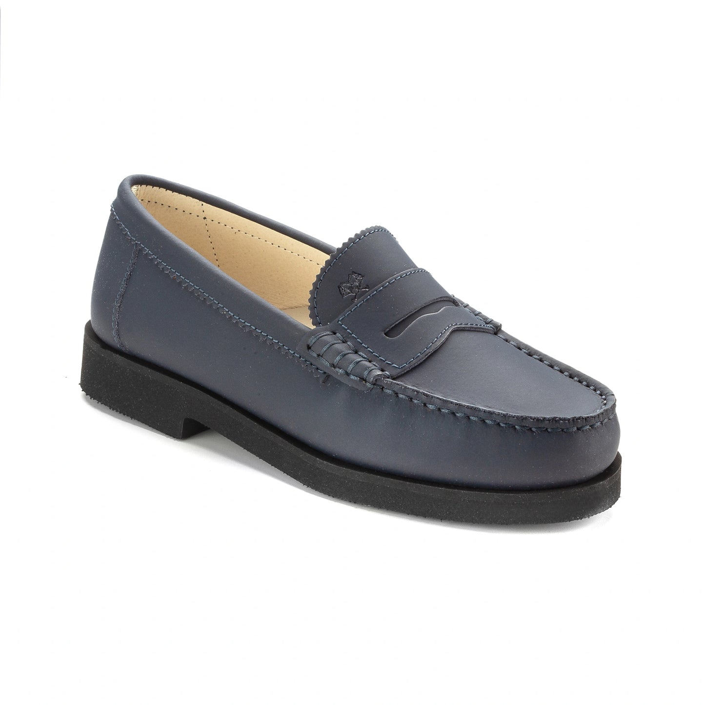 Navy Sahara color girls school loafer made in Italy