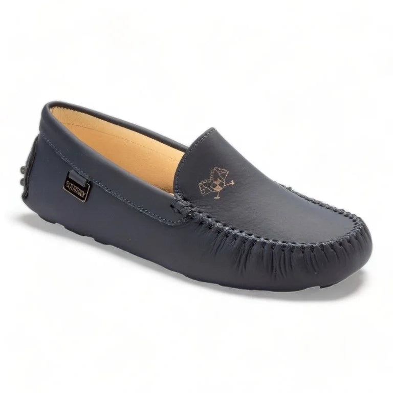 Image of Navy Sahara Girls Loafer, classic Italian-made soft loafer