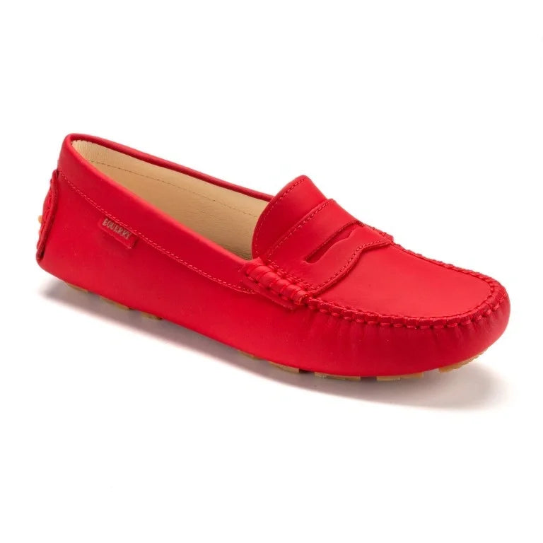 Red Sahara color Girls Moccasin Loafer made in Italy