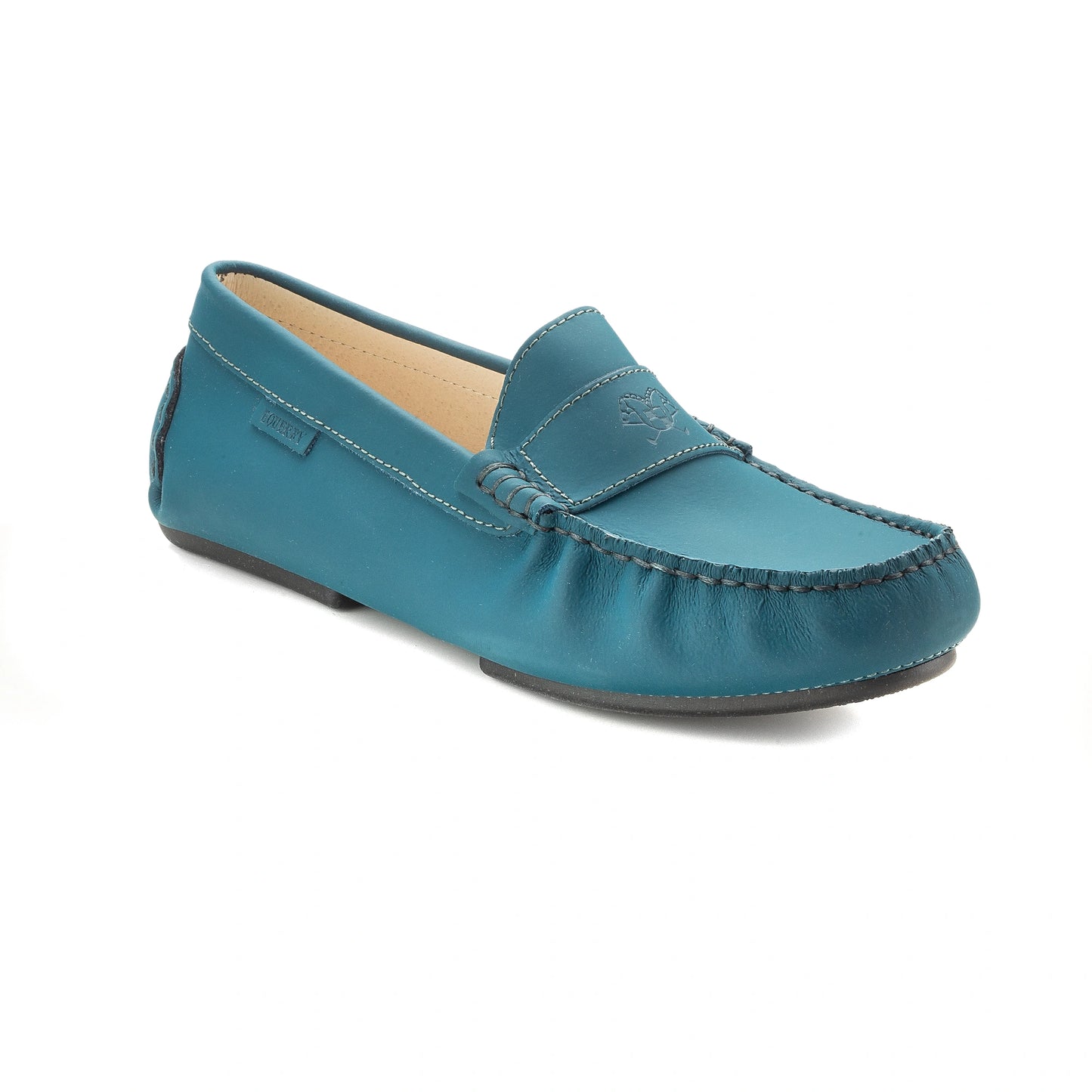 2638 Petrol Blue Sahara Girls Soft Loafer made in Italy