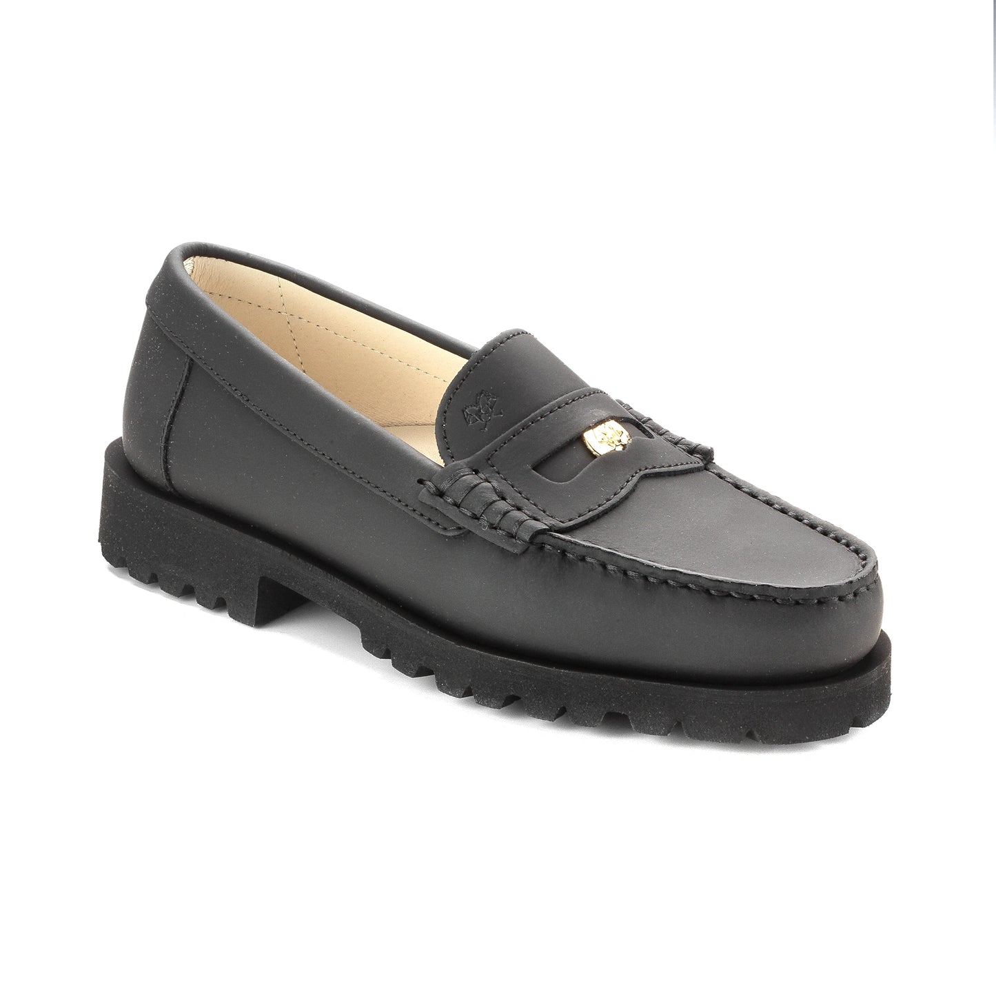 2648 Black Sahara Girls Loafer Coin shoes made in Italy