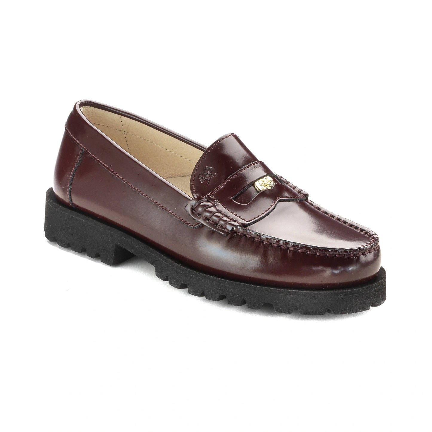 2648 Bordo Polished Leather Girls Loafer Coin shoe image