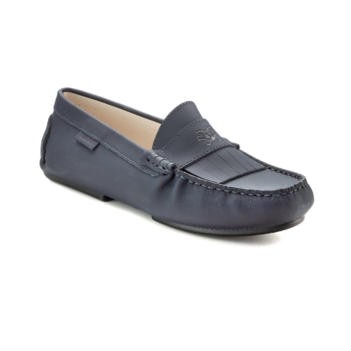 Girl's Navy Sahara Mocassin Fringe Style Soft Loafer