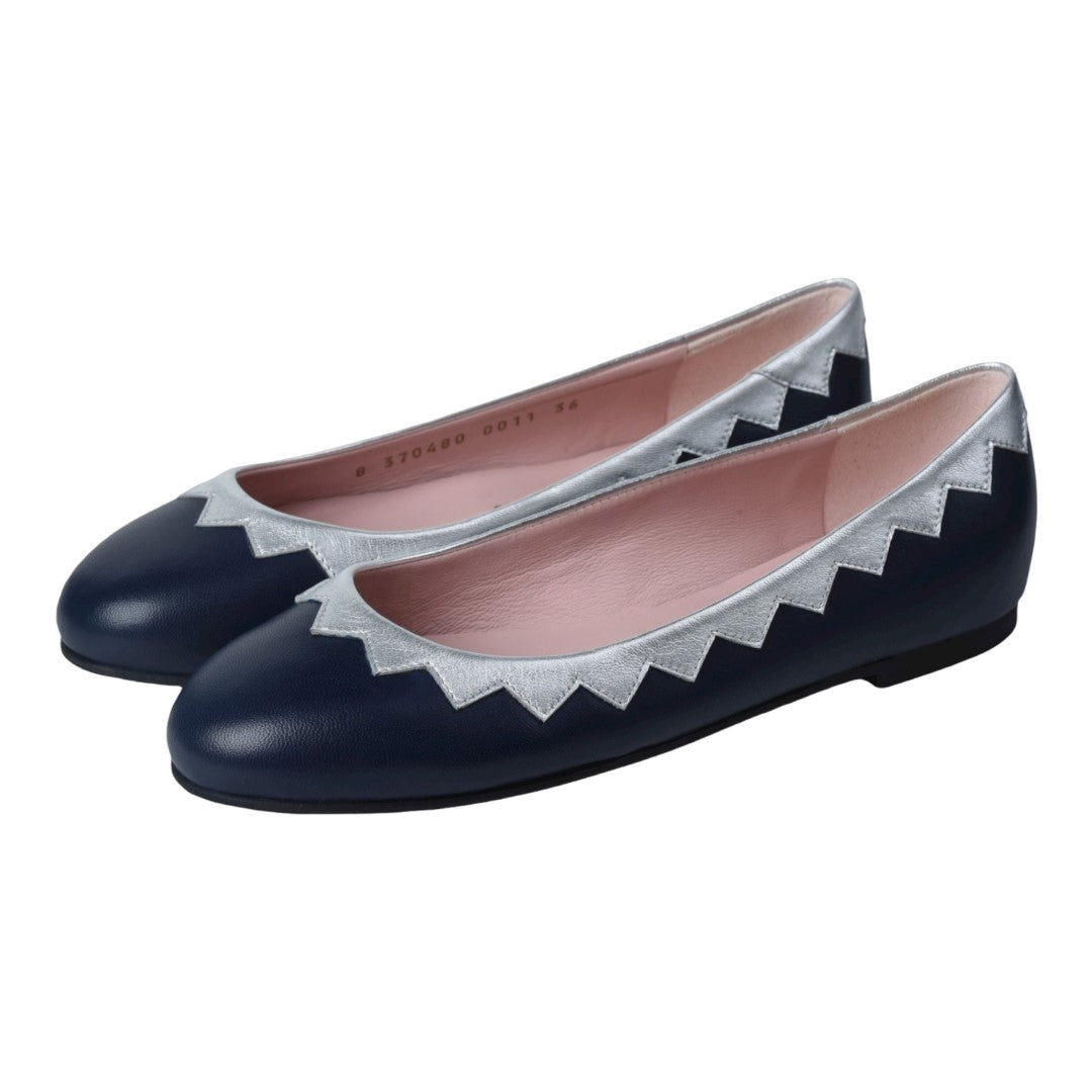 46978 - Navy Soft Leather Flats for Teen/Women by Pretty Ballerinas Pretty Ballerinas