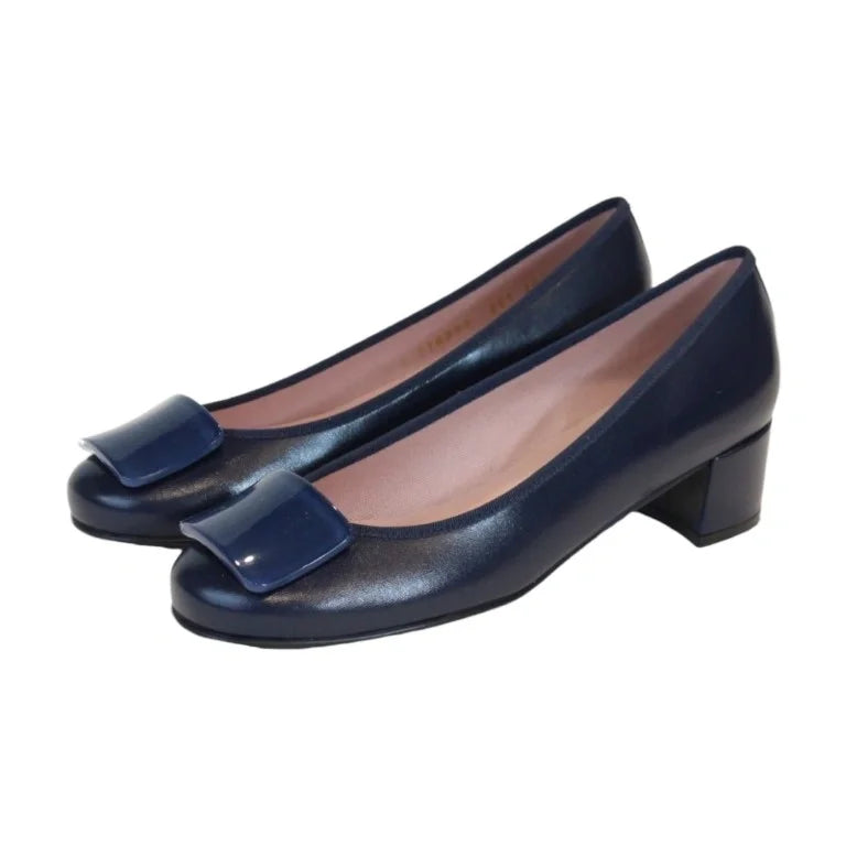 48901 - Navy Soft Leather Heel for Teen/Women by Pretty Ballerinas Pretty Ballerinas