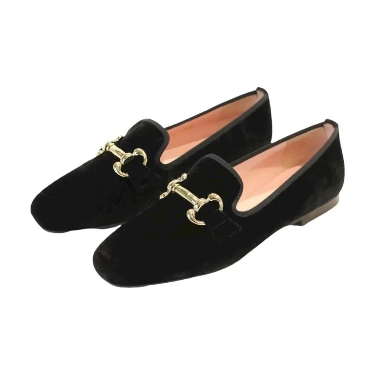 Black Velvet Flat Loafer for Teen/Women by Pretty Ballerinas