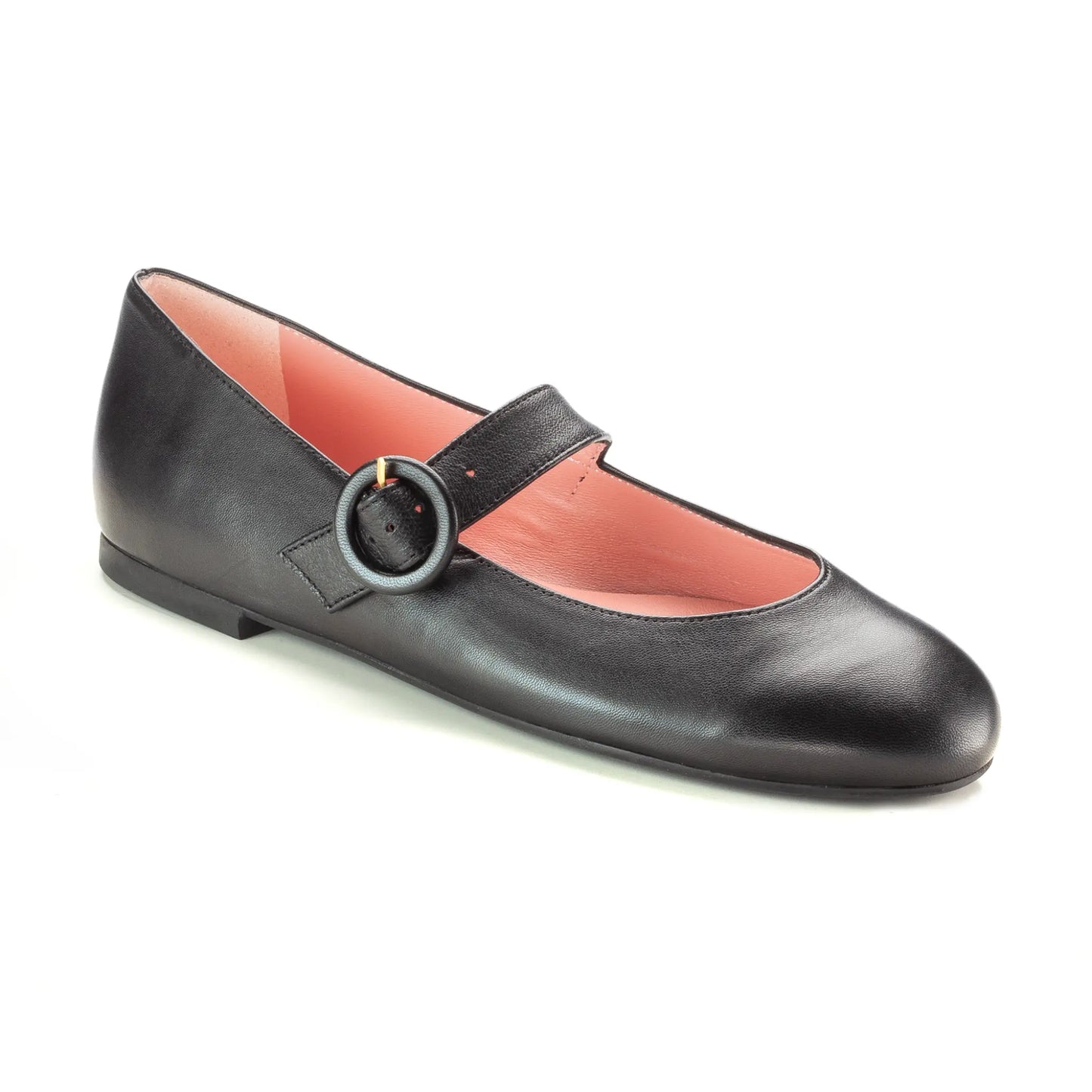 Black Leather Teens Mary Jane Shoe made in Spain