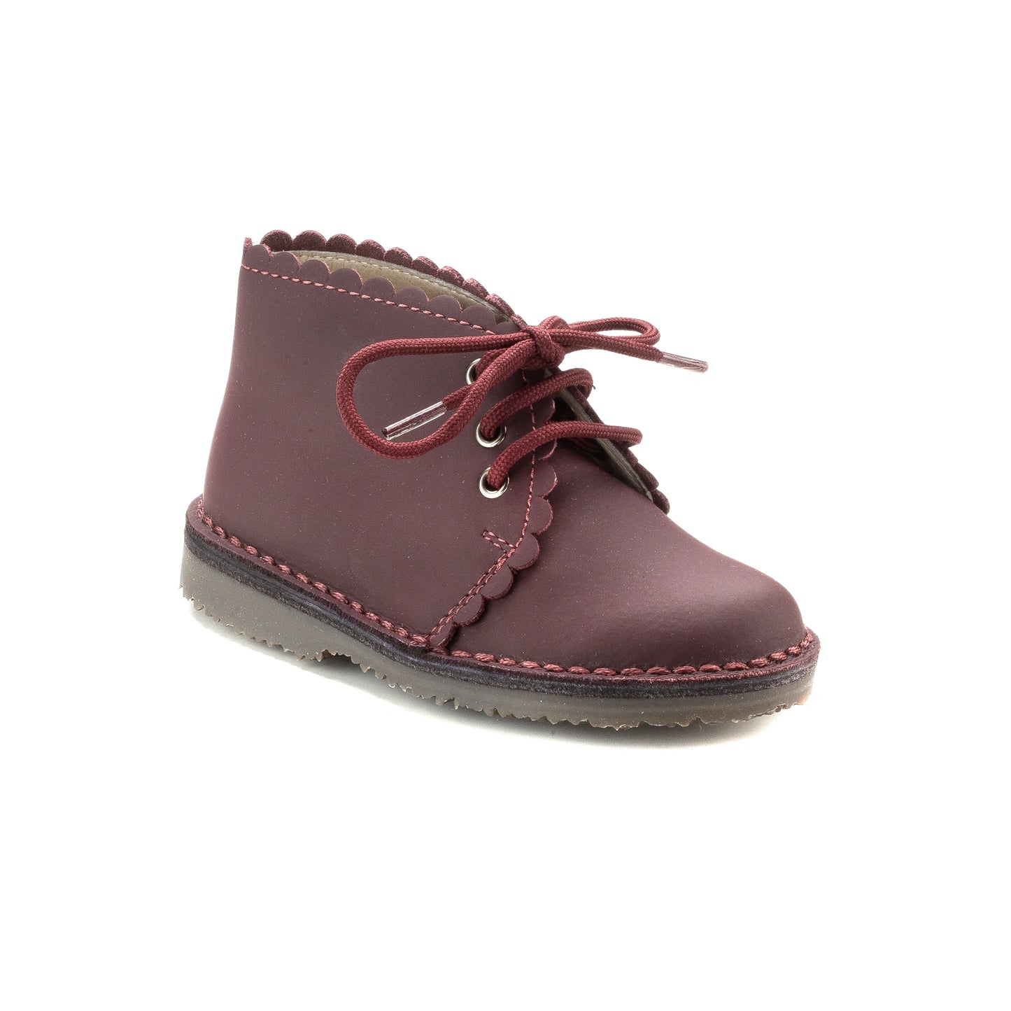 530 Bordo Sahara colored baby lace shoe for toddler girls