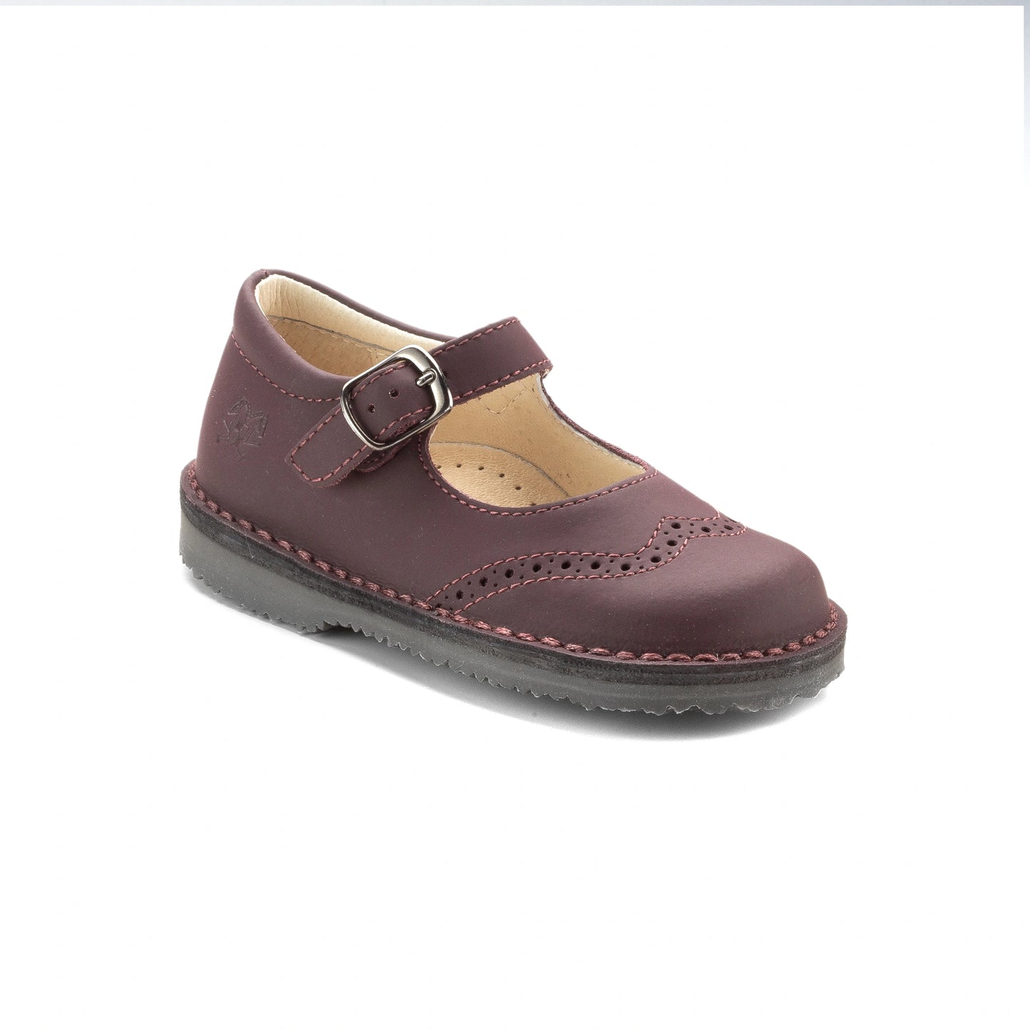 635 Bordo Sahara Girls Strap Shoe, made in Italy