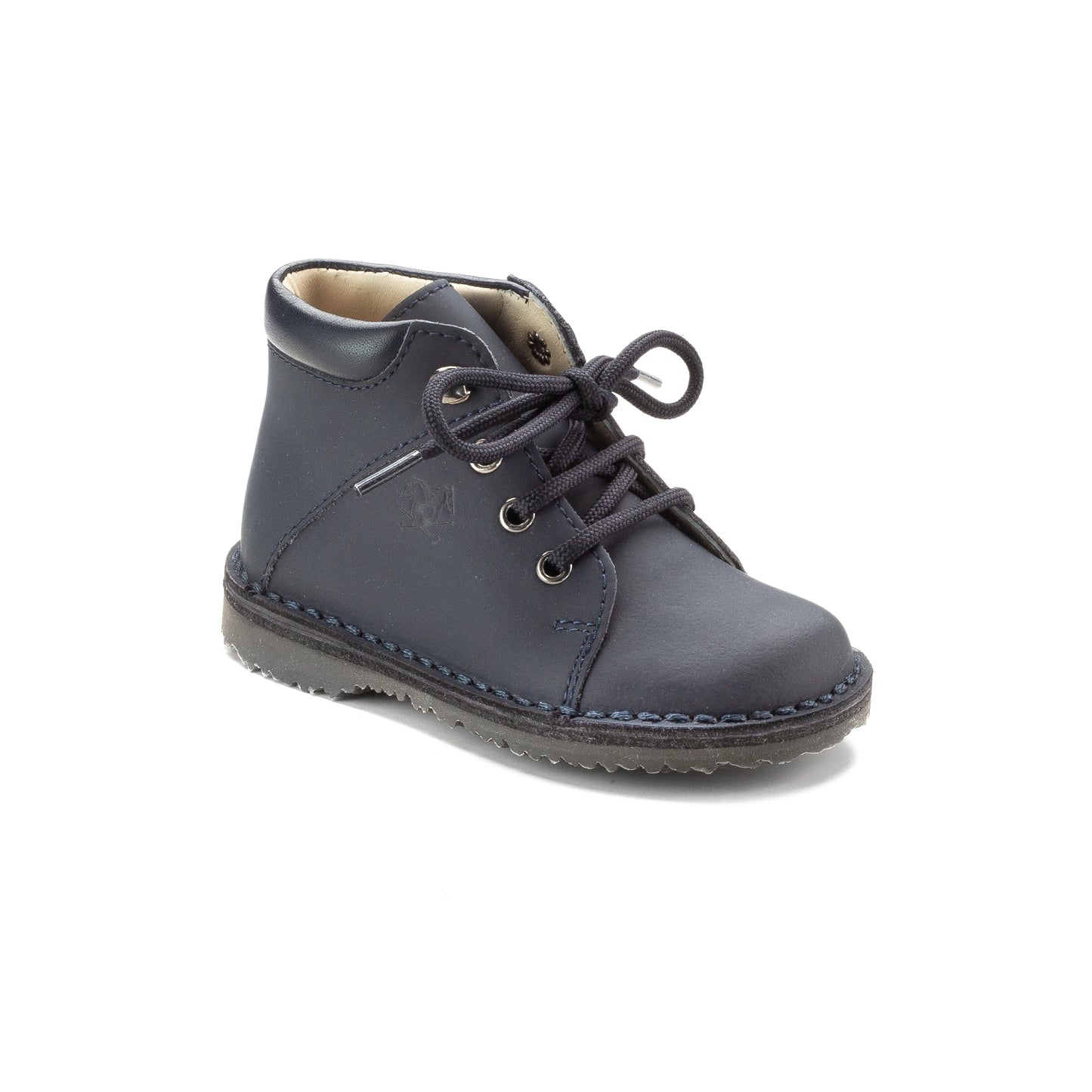 Navy Sahara colored baby kids bootie for toddlers made in Italy