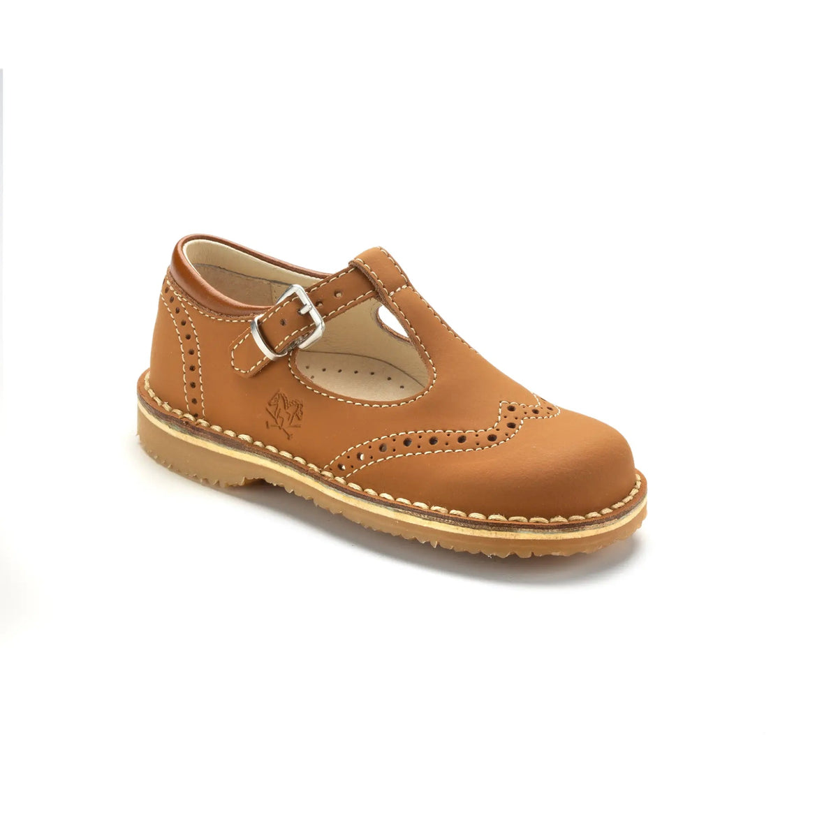 758 - Tan Sahara Children's T-Strap Shoes London Kids
