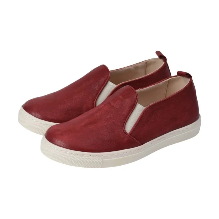 802 - Red Soft Leather Sneaker for Girl by London Kids London Kids