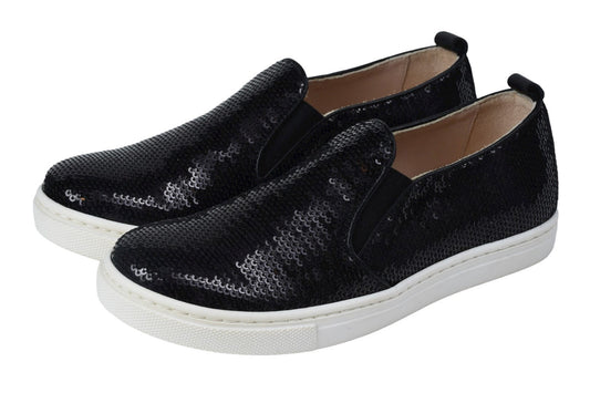802 - Black Glitter Sneaker for Girl by London Kids London Kids