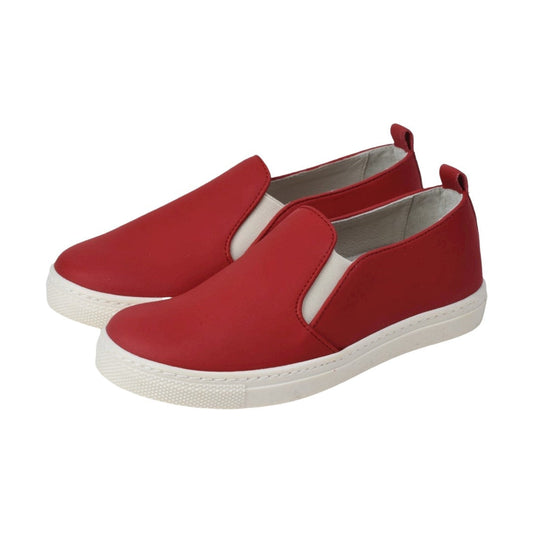 802 - Red Sahara Leather Sneaker for Girl by London Kids London Kids