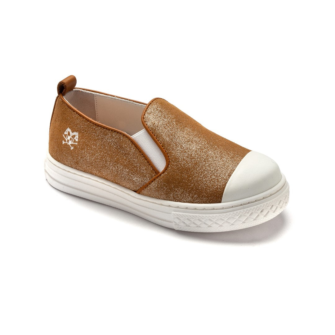 807 - Tan Soft Leather Sneaker for Girl/Boy by London Kids London Kids