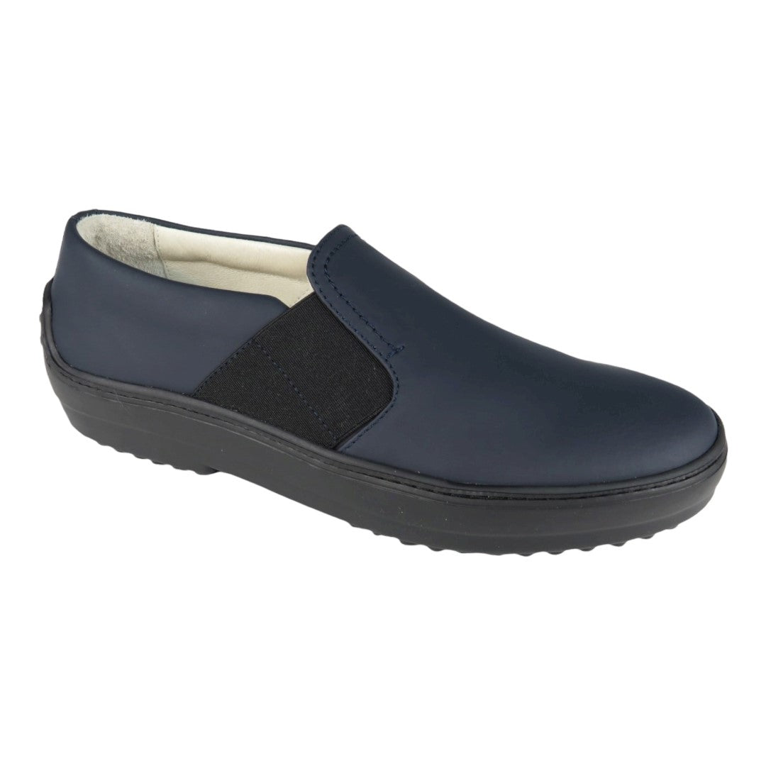 863 - Navy Sahara Leather Slip On for Boy/Girl by London Kids London Kids