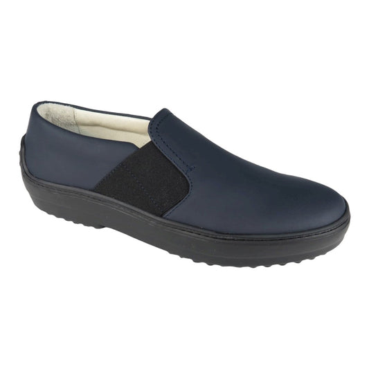 863 - Navy Sahara Leather Slip On for Boy/Girl by London Kids London Kids