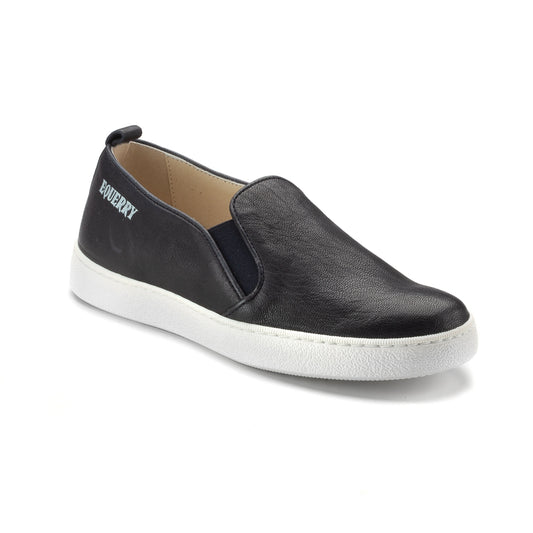 Navy Leather Slip On Sneaker for boys and girls, made in Italy
