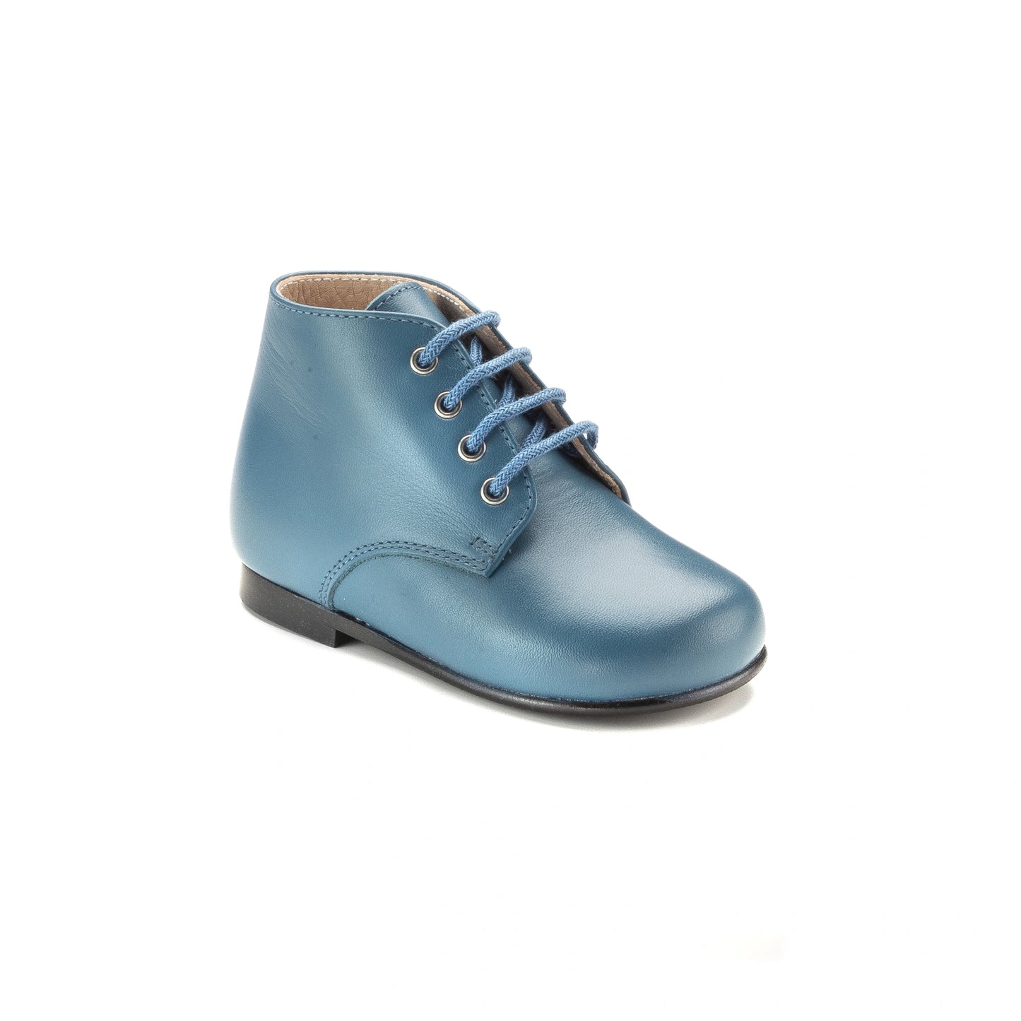 Denis Toddler Blue Teal Leather High Lace Shoe