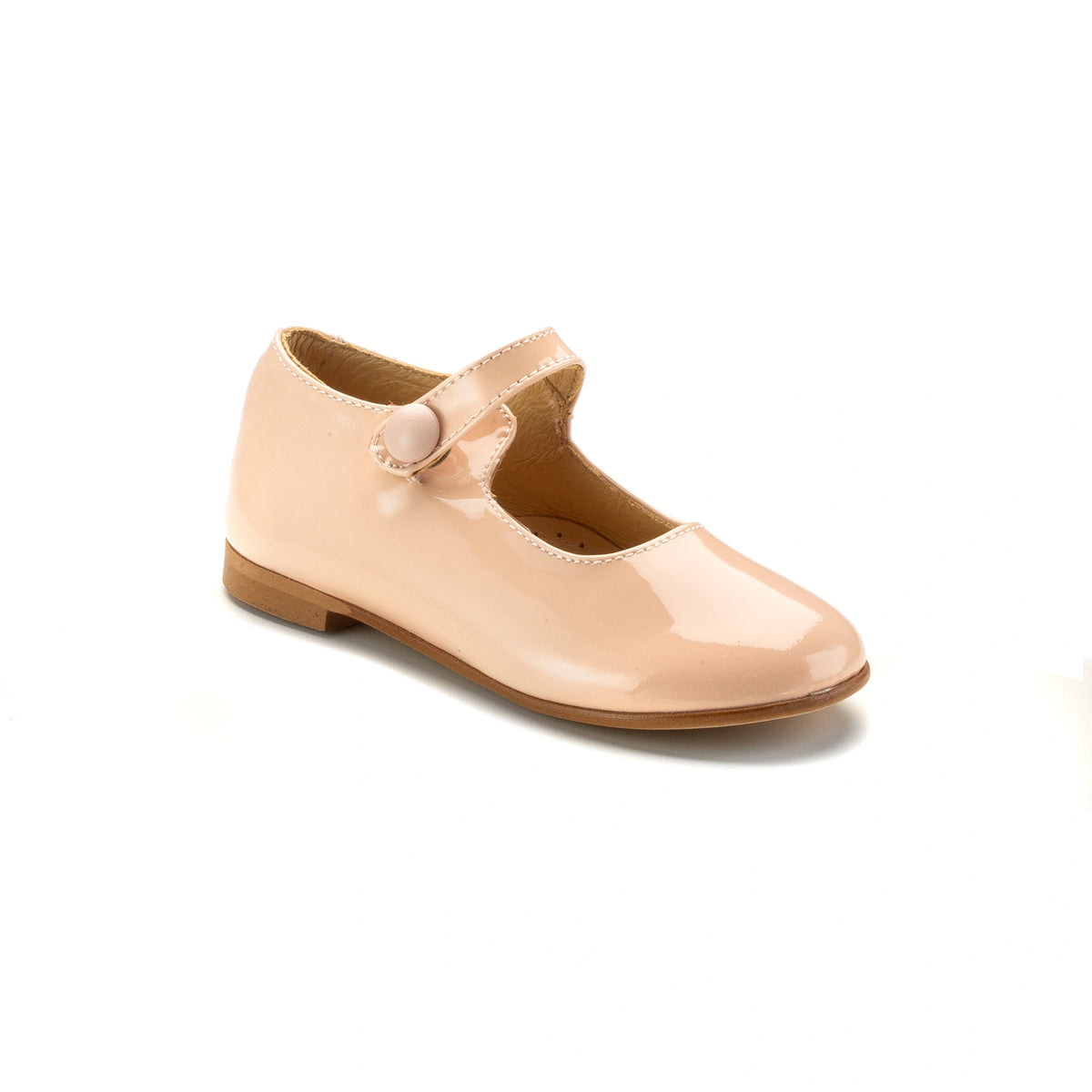Olivia Blush Patent Girls Mary Jane Button Shoes