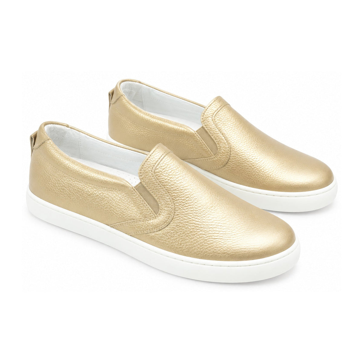 Beige Soft Leather Sneaker for Girls by Beberlis