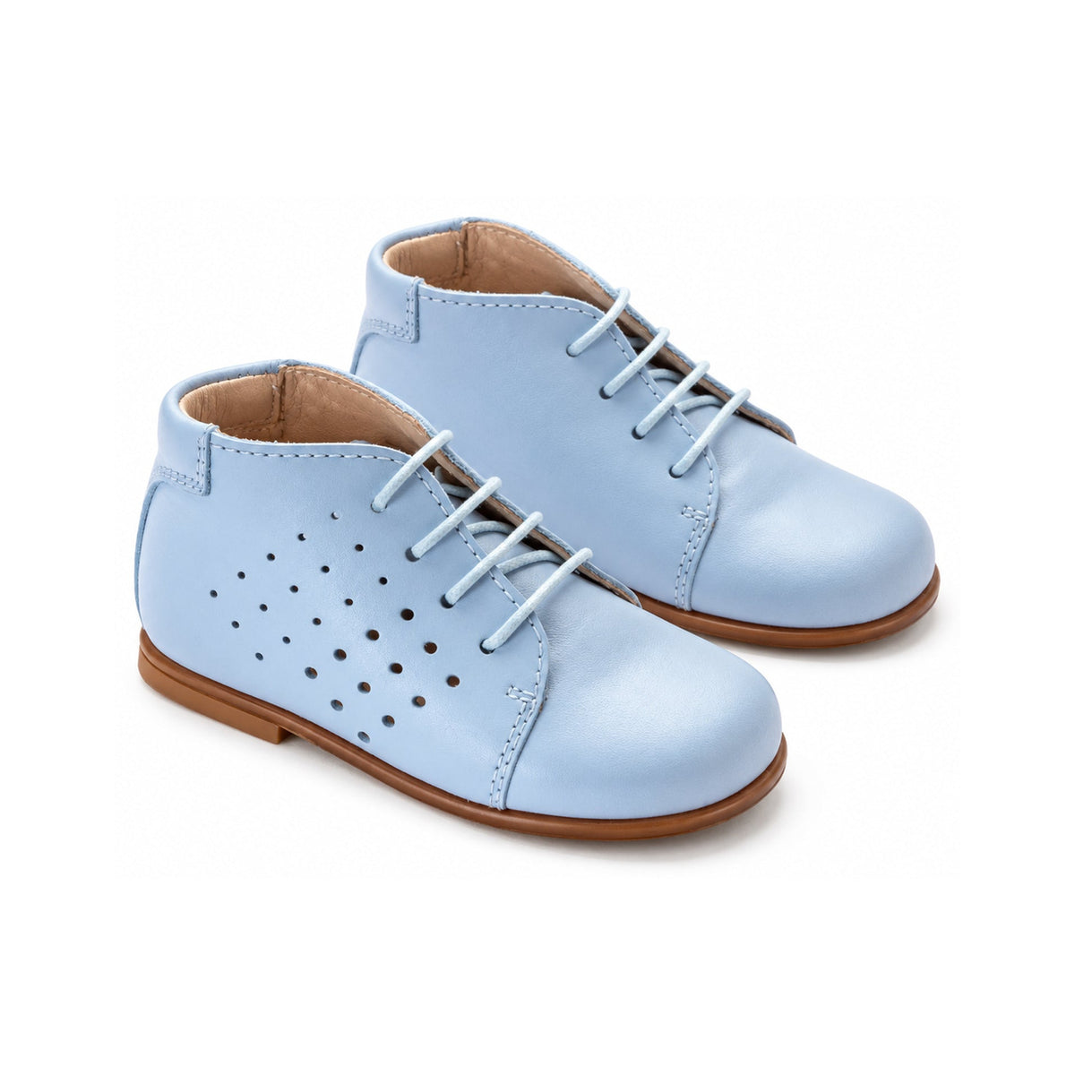 Blue Soft Leather Lace for Toddler by Beberlis