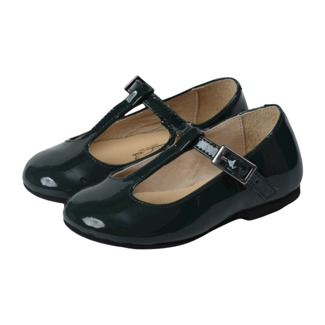 Charlotte - Green Patent Leather Strap for Girl by Manuela de Juan Manuella de Juan