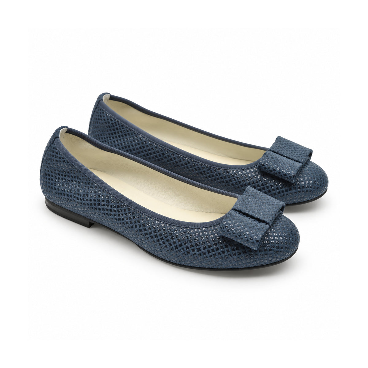 1412 - Navy Soft Leather Flats for Girl/Teen/Women by London Kids