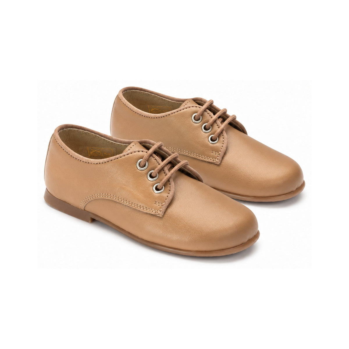 Taupe Leather Toddler's Lace-Up Shoes