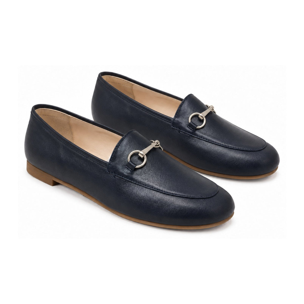 Navy Soft Leather Flat Loafer for Girl/Boy by London Kids