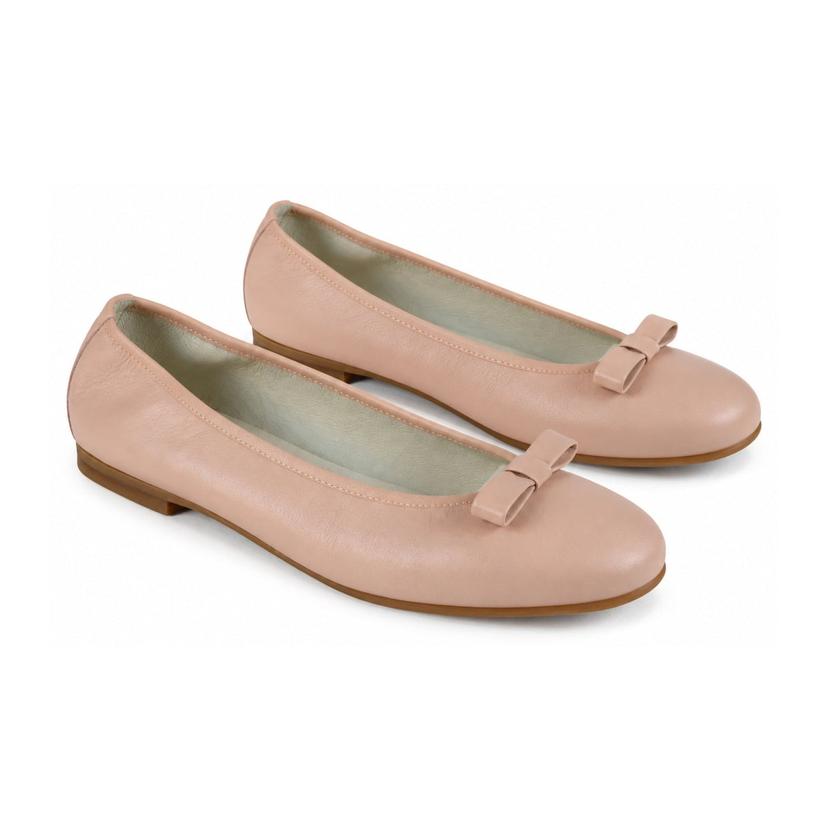 Nude Soft Leather Flats for Girl by London Kids