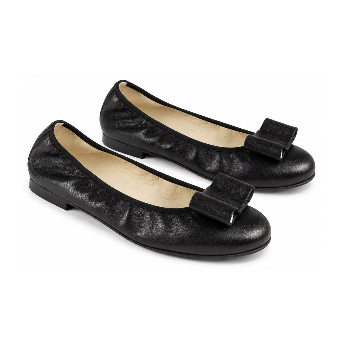 Black Soft Leather Flats for Girl/Teen/Women by London Kids