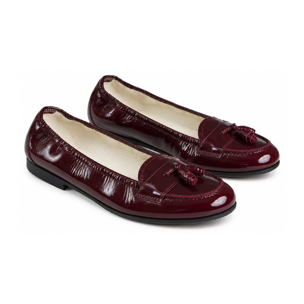 Bordo Patent Leather Flat Loafer for Girl by London Kids