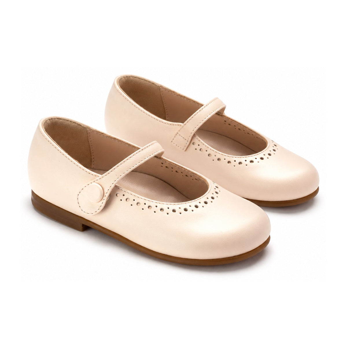 Soft Pink Leather Girls Mary Jane Slipper Shoe